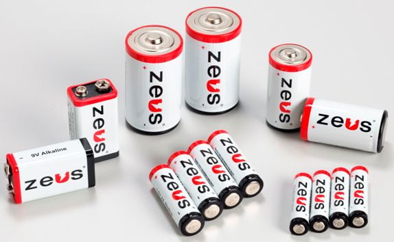 Various Zeus Alkaline Batteries